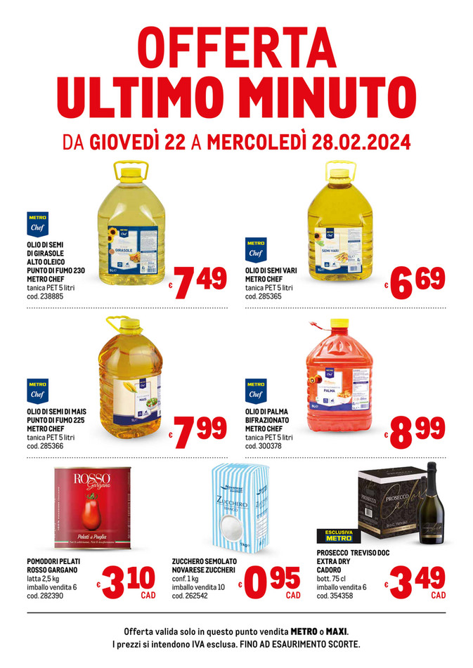 Metro Italia Offerta ultimo minuto - Pagina 1